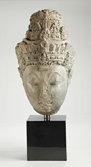 Java Prints: Head of Deified King (?), 14th century. Creator: Unknown