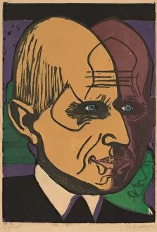 Die Brucke Gallery: Head of Dr. Bauer, 1933. Creator: Ernst Kirchner