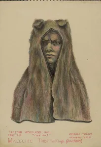 Artists Notes Prints: Head Dress, 1935. Creator: Michael Trekur
