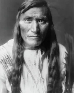 Algonquin Prints: Head Dress-Atsina, c1908. Creator: Edward Sheriff Curtis