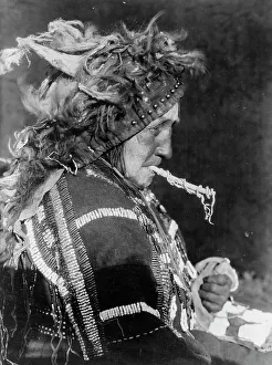 Head-dress of Matóki Society-Blood, c1927. Creator: Edward Sheriff Curtis