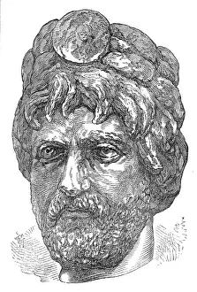 Find Prints: Head of the Emperor Hadrian found at Jerusalem, 1874. Creator: Unknown