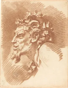 Boucher Fran And Xe7 Collection: Head of a Faun. Creator: Gilles Demarteau