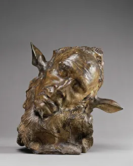 Head of a Faun, probably 1885. Creator: Jean-Joseph Carries