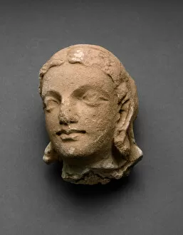 Afghan Gallery: Head of a Female Adorant, 4th / 5th century. Creator: Unknown