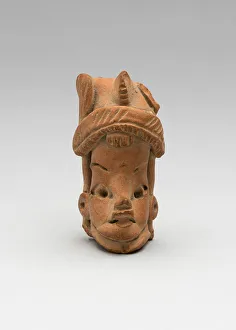 Ceramic And Pigment Prints: Head of a Female, c. 600 B. C. Creator: Unknown