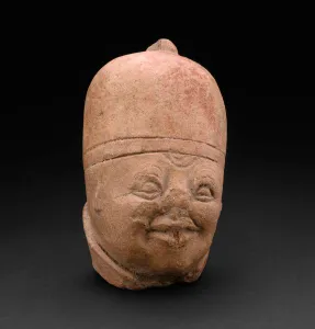 Head from a Figurine of a Chinese Dignitary, 14th/15th century. Creator: Unknown Head from a Figurine of a Chinese Dignitary, 14th/15th century. Creator: Unknown