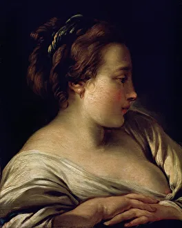 Head of a Girl, 18th century. Artist: Francois Boucher