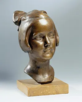 Between The Wars Prints: Head of a girl, 1936. Creator: Karl Korschann