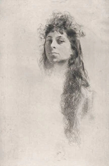 Blum Robert Frederick Gallery: Head of a Girl with Long Hair, .n.d. n.d.. Creator: Robert Frederick Blum