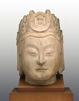 Head of Guanyin, late Northern Qi / Sui dynasty, late 6th century. Creator: Unknown