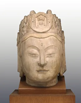 Head of Guanyin, late Northern Qi/Sui dynasty, late 6th century. Creator: Unknown Head of Guanyin, late Northern Qi/Sui dynasty, late 6th century. Creator: Unknown