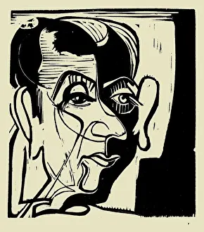 Kirchner Prints: Head of Hans Arp, 1929. Creator: Kirchner, Ernst Ludwig (1880-1938)