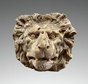 Fauna Prints: Head of a Lion, possibly 2nd or 3rd century; re-cut in 19th century. Creator: Unknown