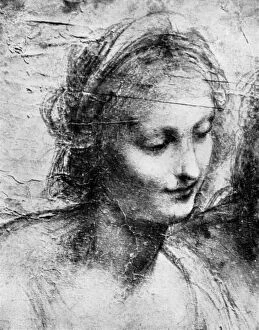 Images Dated 2nd February 2008: The head of the Madonna, 15th century (1930s). Artist: Leonardo da Vinci