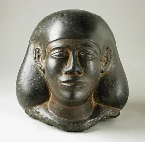 30th Dynasty Prints: Head of a Man, 26th-30th Dynasty (664-343 BCE). Creator: Unknown