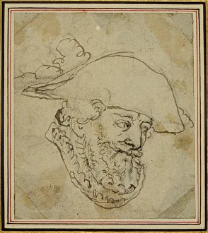 Hubert Fran And Xe7 Prints: Head of a Man, c. 1766. Creator: Hubert Francois Gravelot