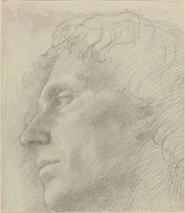 Head of a Man Facing Left. Creator: Alphonse Legros
