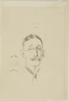 Head of a Man with Glasses with Two Sketches, n.d. Creator: Anders Leonard Zorn