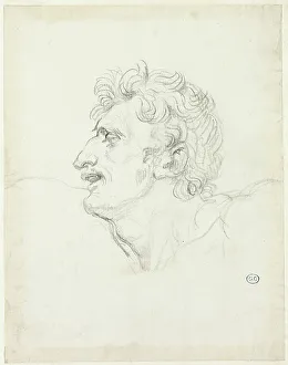 Head of a Man, Left Profile, c. 1810. Creator: Jacques-Louis David