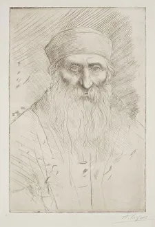 Head of a Man with a Long Beard. Creator: Alphonse Legros (French, 1837-1911)