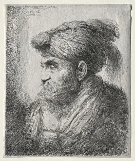 Head of a Man in Oriental Turban, c. 1650. Creator: Giovanni Benedetto Castiglione (Italian
