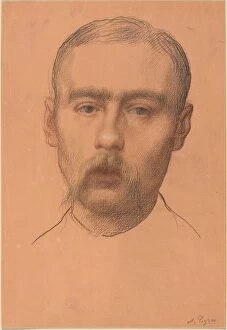 Head of a Man (Possible Portrait of Professor E.D. Adams). Creator: Alphonse Legros