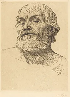 Head of a Man (Tete d homme). Creator: Alphonse Legros