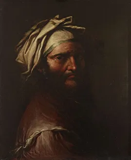 Rosa Salvator Prints: Head of a Man with a Turban, 1649-1655. Creator: Salvator Rosa
