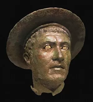 Head of a man wearing a kausia. (King Philip V of Macedon), Third cent. BC