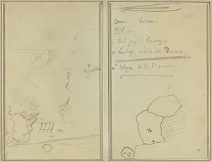 Gauguin Paul Prints: Head of a Monkey; Inventory of Bottles and Beverages [verso]
