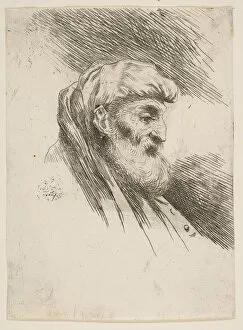 Castiglione Gallery: Head of an old bearded man facing right, from the series of Small Heads in Orien... ca