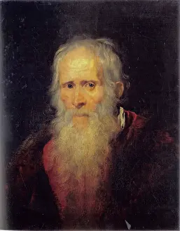 Elderly Prints: Head of an Old Man, 1621. Creator: Anthony van Dyck