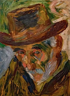 Futurism Prints: Head of an old Man, 1909. Creator: Boccioni; Umberto (1882-1916)