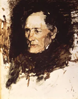 Duvenek Frank Prints: Head of an Old Man, ca. 1877-1879. Creator: Frank Duveneck