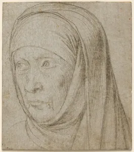 Silverpoint Prints: Head of an Old Woman, c. 1500. Creator: Hans Holbein (German, c. 1465-1524)