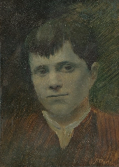 Looking Sideways Prints: Head of a Peasant Boy, 1880-1900. Creator: Ladislav Mednyanszky