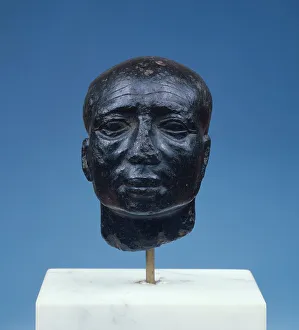 Ptolemaic Prints: Head of a Priest, 3rd-2nd century B.C. Creator: Unknown