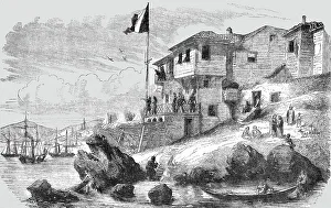 Gallipoli Marmara Turkey Prints: Head-Quarters of Marshal Arnaud at Gallipoli, 1854. Creator: Unknown