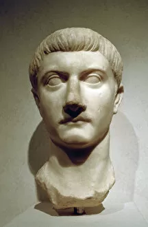 A Lorenzini Gallery: Head of the Roman Emperor Tiberius. Artist: A Lorenzini