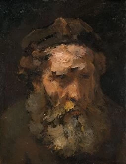 Rembrant Van Rijn Collection: Head of Saint Matthew, probably early 1660s. Creator: Rembrandt Workshop