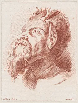 Expectation Prints: Head of a satyr, ca. 1755-93. Creator: Louis Marin Bonnet