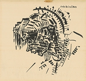 Regret Prints: Head (Self-portrait as P. Kubincan), c1930. Creator: Arnold Peter Weisz-Kubincan