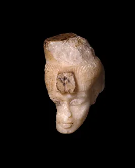 Akenaten Gallery: Head From a Shabti (Funerary Figurine) of Queen Tiye, Egypt, New Kingdom, Dynasty 18