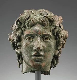 Wreath Prints: Head from the Statue of the Young Bacchus, first half of 1st century A.D. Creator: Unknown