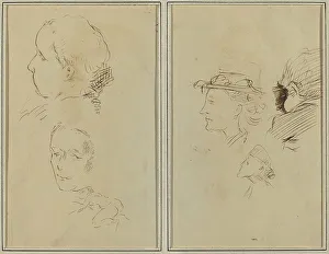 Paul Gaugin Prints: Two Head Studies and a Crouching Nude Woman; Two Women's Heads and a