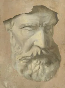 Trompe Loeil Prints: Head study, 1854-1855. Creator: Gyula Benczur