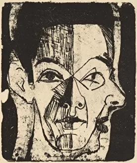 Die Brucke Gallery: Head Study, 1926. Creator: Ernst Kirchner