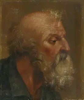 Religious Motif Prints: Head Study of an Apostle, 1835. Creator: H Mednyanszky
