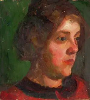 Ludovt Pitthordt Prints: Head study of a girl, 1900. Creator: Ludovit Pitthordt